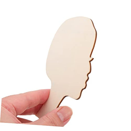 ADOCARN 10pcs Painting Wood Chips Wood Painting Crafts Doll Heads for Crafts African Girl Wooden Slices Wood Head Cutout Crafts for Women Girl Crafts ADOCARN