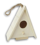 Birdhouse Miniature Wood for Dollhouses, Displays, Crafting, & DIY - 4.25 Inches Tall (Sloped Roof) Woodpile Fun!