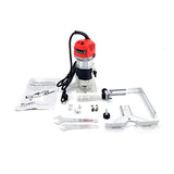 Cozyel 110V 800W Palm Router Electric Hand Trimer Wood Router 1/4" Collets Woodworking Tool Laminate Trimer, Red Cozyel
