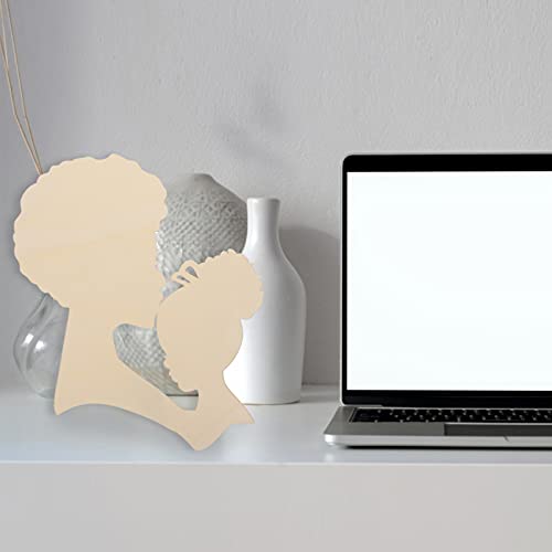 Healifty Mother's Day Wood Chips Unfinished Wood Cutout Women Face Wood Shape Wood Plywood Circles Unfinished Mother Gifts Circle Stencil Wood Tags Healifty