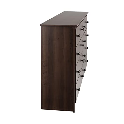 Prepac Fremont 8 Drawer Double Dresser for Bedroom, 15.75" D x 59" W x 36.25" H, Espresso Prepac