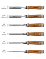 EZARC 6 Pieces Wood Chisel Tool Sets Woodworking Carving Chisel Kit with Premium Wooden Case for Carpenter Craftsman EZARC