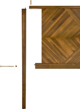 Bme Ethan King Wood Headboard - Rustic Dark Brown Acacia with Herringbone Design for King or Queen Beds Bme