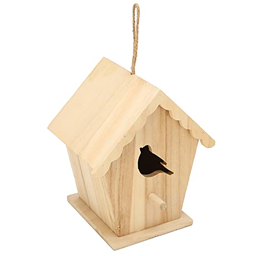 Wood Birdhouse,Unfinished Birdhouse to Paint for Birdwatching Wood Frame for Finches and Songbirds Duokon