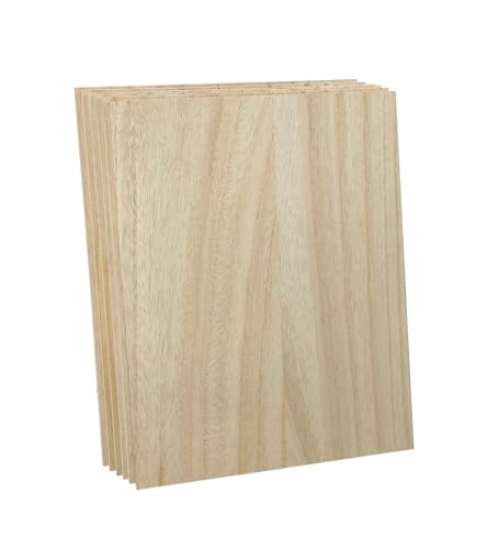 6 Pack MDF Wood Boards 11"x14"-1/4th inch Thick Wooden Planks, Double Sided Veneered MDF Sheet for Homemade DIY Crafts Cregugua