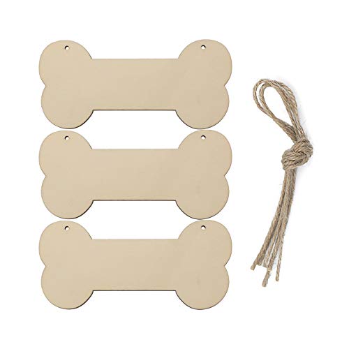 Dog Bone Hanging Wood,Unfinished Sign Blank Hanging Wood DIY 3pcs - WoodArtSupply