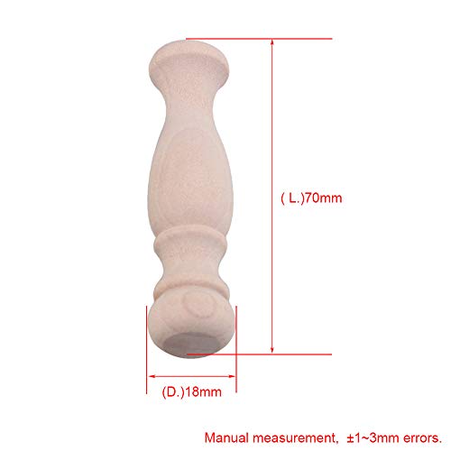 RDEXP 7.2x1.8cm Beech Unpainted Unfinished Wood Craft Spindles for Home Restaurant Decor Repair Decoration Set of 20 - WoodArtSupply