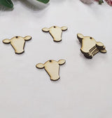 30pcs of Cow Head Wood Blanks, DIY Unfinished Earring Blanks,Cow Head Earring Blanks (2'') XIAOYUE