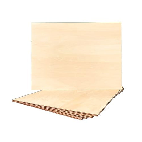 5 Pack Unfinished Basswood Sheet 12x16x3/16 Inch Thick Plywood Board Wooden Rectangle Panels for Lasercuting Burning DIY Crafts Cregugua