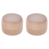 HOLLY TRIP 2PCS Small Round Unpainted Wooden Box, Wedding Ring Jewelry Boxes DIY Storage Trinket Bearer Box Container Case HOLLY TRIP