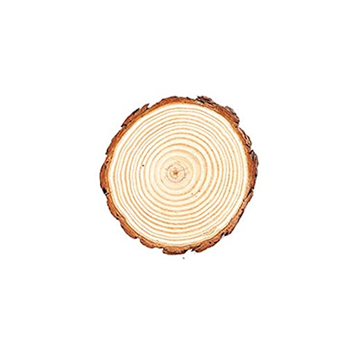 Natural Wood Slices, Unfinished Round Wooden Circles with Tree Bark, DIY Drawing Board Wood Discs Painting Ornaments for Party Decor(10pcs 3-4cm)