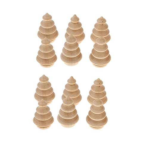 ABOOFAN 60 Pcs Unfinished Doll Crafts Blank Cake Topper Wooden Acorns Unfinished Wooden Christmas Peg Doll Wooden Puppet Toys DIY Wooden Christmas ABOOFAN