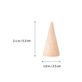 Craft Cones Bamboo Cones 10pcs Natural Wood Cone Ring Holders Unpainted Cone Wood Jewelry Display DIY Craft Wooden Cone for DIY Projects Arts Crafts EXCEART