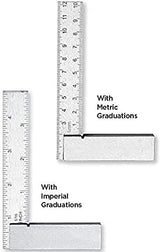 Groz 01143 6" Graduated Workshop Steel Square, 0.00028" Squareness Groz
