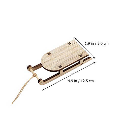 BESPORTBLE 3pcs Wooden Mini Sleighs Unfinished Christmas Tabletop Sleighs Miniature Sled Figurine Ornament for DIY Craft Dollhouse Fairy Garden Decor BESPORTBLE