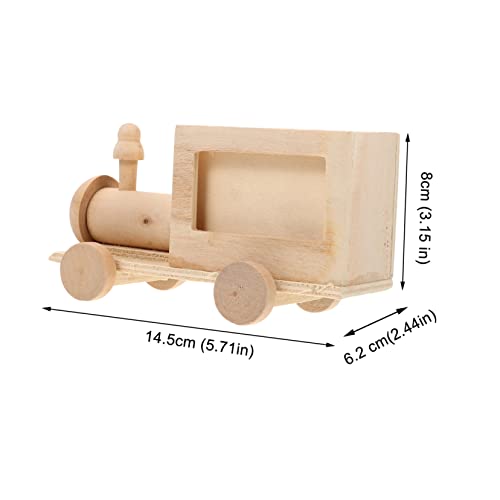 MAGICLULU 2pcs Diy Train Pen Holder Small Unfinished Wood Basket Cute Pen Pot Statues Diy Wood Ornaments Kids Painting Wood Kit Wood Decor Kids MAGICLULU