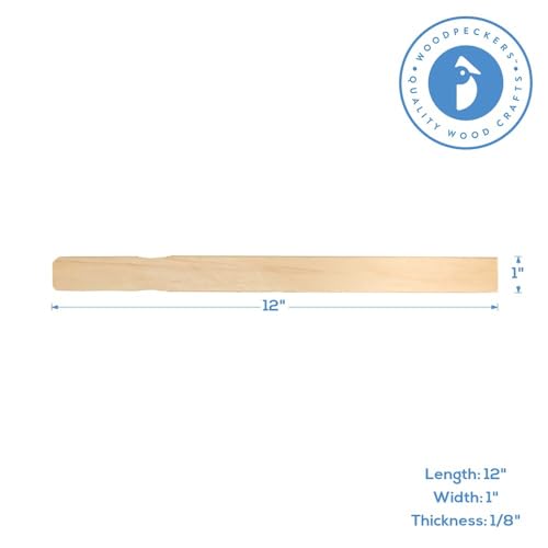 12 Inch Paint Sticks, Box of 25 Hardwood Paint Stirrers, Wood Mixing Paddles for Epoxy or Resin, Garden or Library Markers by Woodpeckers Woodpeckers