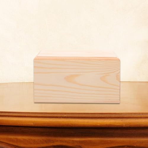 Unomor Unfinished Wooden Box with Lid Small Wood Boxes 19.5cm Natural Pine Wooden Case Rustic Trinket Box Gift Boxes Memory Keepsake Box Jewelry Unomor