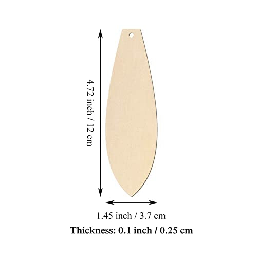 20pcs Surfboard Shape Unfinished Wood Cutouts DIY Crafts Blank Surfboards Wooden Ornaments for Summer Beach Hawaii Luau Party Decoration JANOU