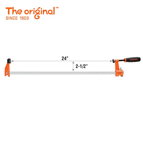 Jorgensen 2-pack Medium Duty Steel Bar Clamp Set with 600 lbs Load limit, 24-inch Jorgensen