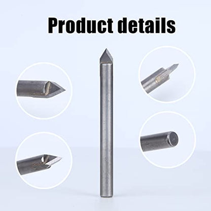 HUHAO 5PCS 60 Degree Router Bits CNC Engraving Router Bit 3D Pyramid Stone Engraving Bits Carving V Bit with 1/4 Shank Router Bit for Stone