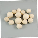 KALLORY 200 Pcs Crafts Loose Beads Unfinished Wood Bead Natural Wood Balls Mini Wood Balls Loose Spacer Bead No Hole Wood Bead House Supplies Blank KALLORY