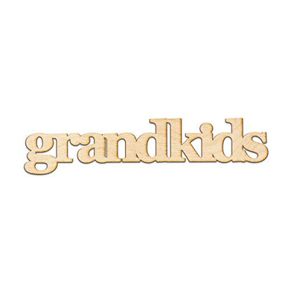 Grandkids Wood Sign Home Decor Gallery Wall Art Unfinished GIA 24" x 5"