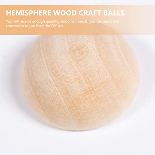 Milisten 200Pcs Half Round Wooden Beads Unfinished Wood Christmas Beads Half Beads Half Craft Balls Wood Half Balls Wooden Half Sphere Wooden Beads - WoodArtSupply