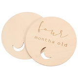 Kisangel 14pcs Milestone Card Unfinished Wood Cards One Month Baby Wood Slices for Baby Shower Monthly Baby Milestone Printable Milestone Baby Months Kisangel
