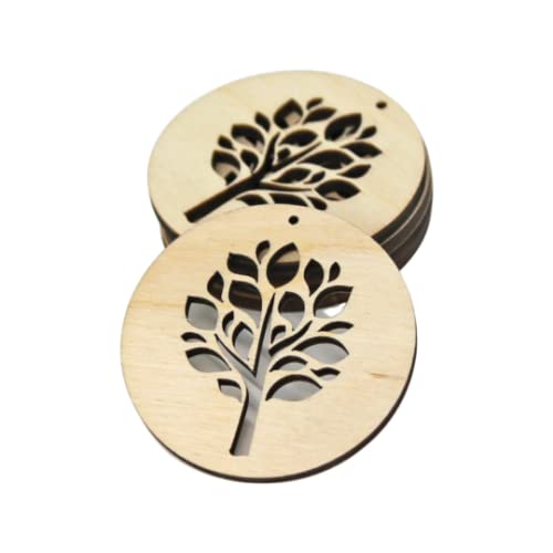 ALL SIZES BULK (12pc to 100pc) Unfinished Wood Wooden Laser Tree of Life Circle Hoop Cutout Dangle Earring Jewelry Blanks Shape Crafts Made in Texas Texan Wood Crafts