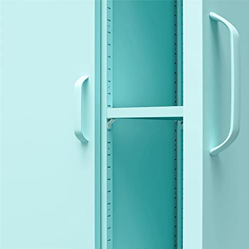 Novogratz Cache Tall 2 Door Metal Locker Cabinet, Mint - WoodArtSupply