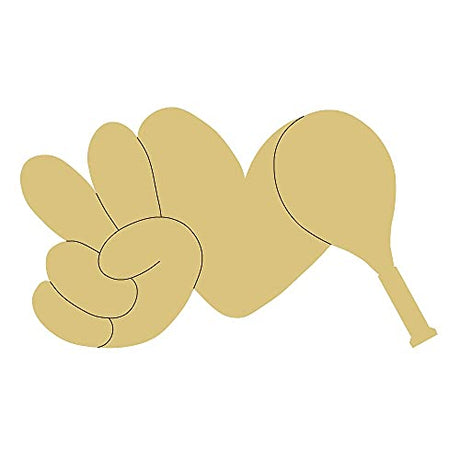 Peace Love Tennis Design by Lines Cutout Unfinished Wood Sports Décor Coloring Book America Door Hanger Everyday MDF Shape Canvas Style 1 Art 1 (18") Diverse Woodworking