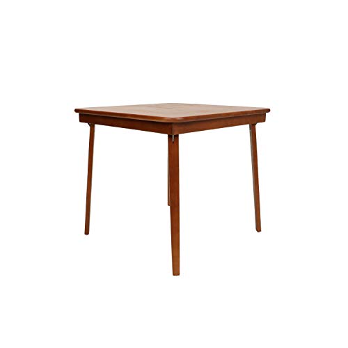STAKMORE Straight Edge 32" Square Folding Card Table, Cherry Finish MECO