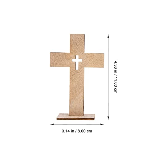 Sewroro 20pcs Cross Decor Wooden Crafts Cross Shaped Ornaments Unfinished Wooden Cross for Home Decoration (Random Style) Sewroro