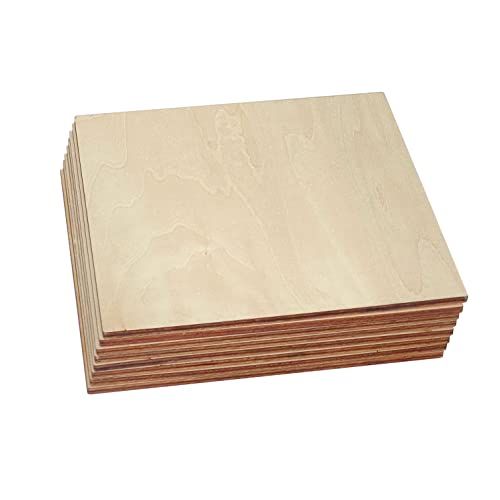 8 Pieces Unfinished Wood Sheet 8x8x3/16 Inch Thick Basswood Plywood Board Wooden Square Panels for Crafts DIY Homemade