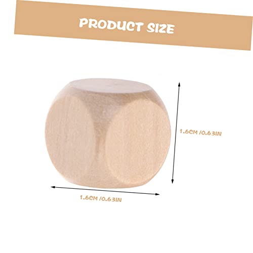 COHEALI 100 Pcs Wooden six Sided dice 6 Sided Dice Bulk Blank Wooden Dice Bulk Unfinished Square Blocks Couples dice Painting Wooden dice Blanks for COHEALI
