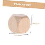 COHEALI 100 Pcs Wooden six Sided dice 6 Sided Dice Bulk Blank Wooden Dice Bulk Unfinished Square Blocks Couples dice Painting Wooden dice Blanks for COHEALI