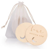 Kisangel 14pcs Milestone Card Unfinished Wood Cards One Month Baby Wood Slices for Baby Shower Monthly Baby Milestone Printable Milestone Baby Months Kisangel