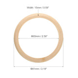 uxcell Wooden Bangle Bracelet, 6Pcs 81mm - Log Retro Macrame Rings, Unfinished Smooth Wood Circle, Wooden Rings for Crafts, Jewelry, DIY Making, Home uxcell