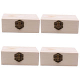 ARTIBETTER 4pcs Box wooden box craft storage unfinished wood crates book shelf decor retro jewelry case desk topper jewelry organizer tray tabletop ARTIBETTER