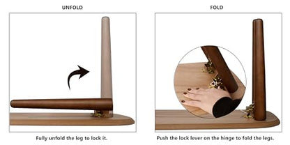 Wood Folding Coffee Table Space Saving Side Table (Walnut)