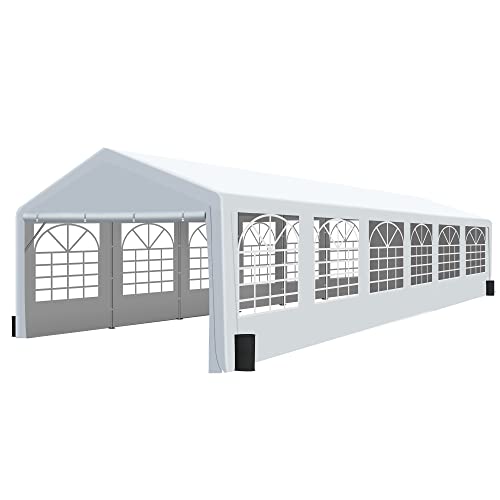 GARTOO 20' x 40' Heavy Duty Canopy Party Tent & Carport - Outdoor Wedding Gazebo with 4 Sand Bags, Event Shelter Canopy for Outdoor Event, Wedding, GARTOO