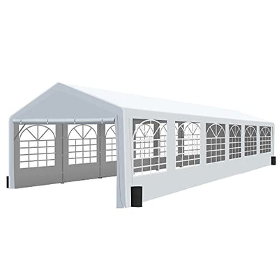 GARTOO 20' x 40' Heavy Duty Canopy Party Tent & Carport - Outdoor Wedding Gazebo with 4 Sand Bags, Event Shelter Canopy for Outdoor Event, Wedding,