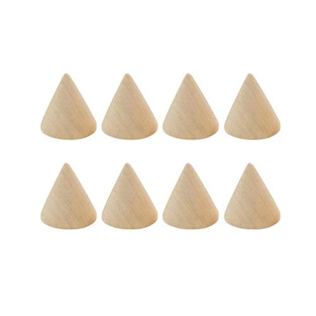 Wooden Ring Display Stands 10pcs Unfinished Wood Cone Blank Wood Peg Dolls Finger Jewelry Display Organizer DIY Craft Wood Paint for Home Office Shop Ciieeo
