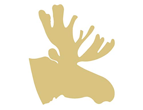 Moose Cutout Unfinished Wood Animal Forest Theme Hunter Wildlife MDF Shaped Canvas Style 4 (6")