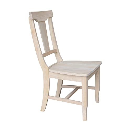 IC International Concepts Panel Back Chair, Unfinished - WoodArtSupply