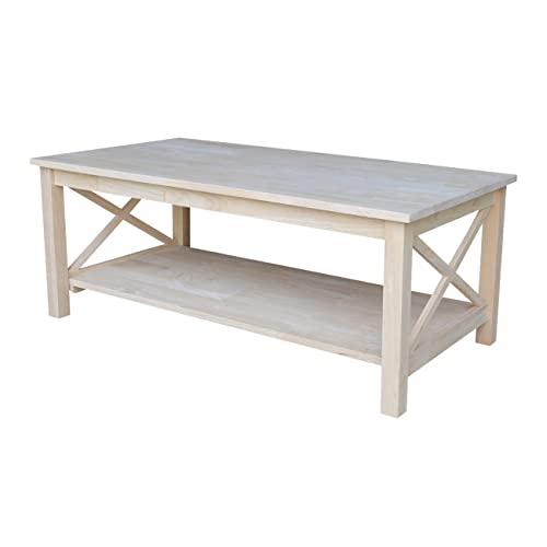 International Concepts Hampton Coffee Table, Unfinished - WoodArtSupply