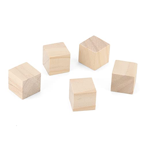 LEXININ 400 PCS 1 Inch Small Wooden Cubes, 25mm Natural Unfinished Wood Blocks, Blank Square Wood Cubes for Crafts, DIY Projects - WoodArtSupply