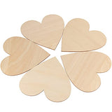 FUNSUEI 30 PCS 8 Inches Natural Wood Heart Slices, Unfinished Predrilled Wooden Heart Cutouts, Wood Heart Shape Slices for Home Decoration, Wedding, FUNSUEI