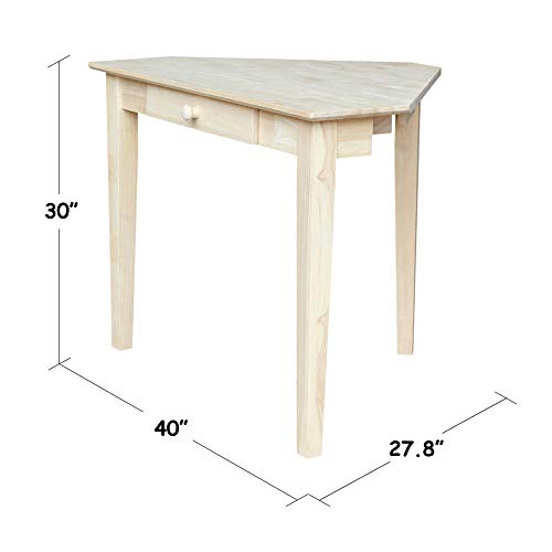 IC International Concepts Corner Computer Desk, Unfinished - WoodArtSupply